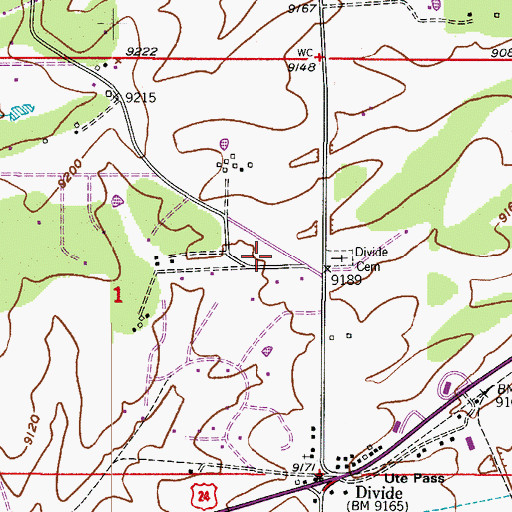 Topographic Map of Divide Fire Protection District Shoemaker Station, CO