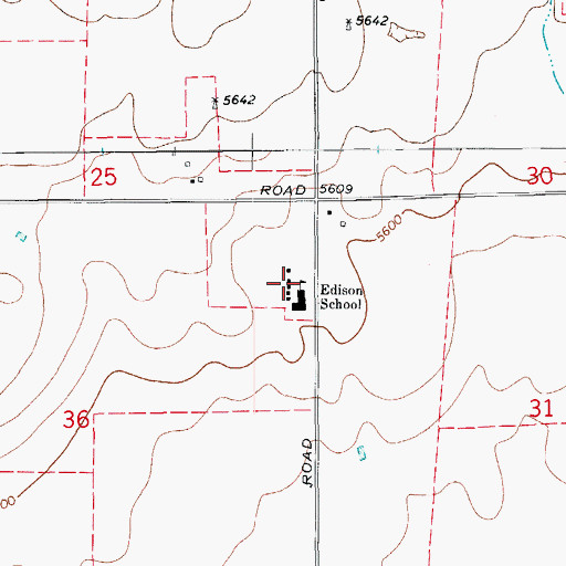 Topographic Map of Edison Volunteer Fire Department, CO