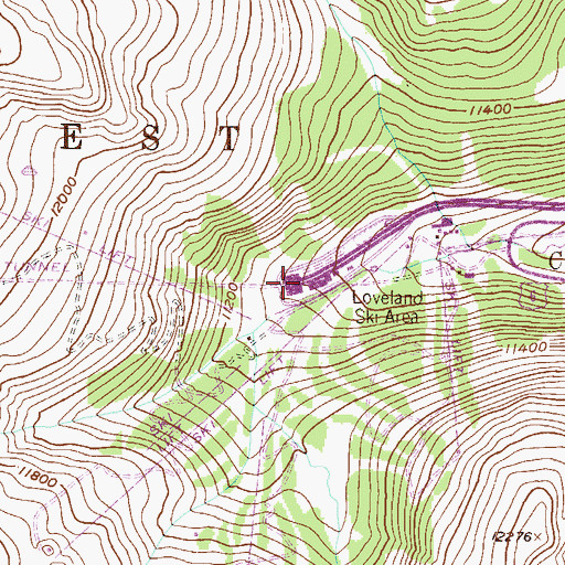 Topographic Map of Eisenhower Tunnel Colorado Department of Transportation Fire Department, CO