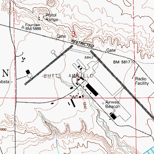 Topographic Map of Fort Carson Fire and Emergency Services Station 33, CO