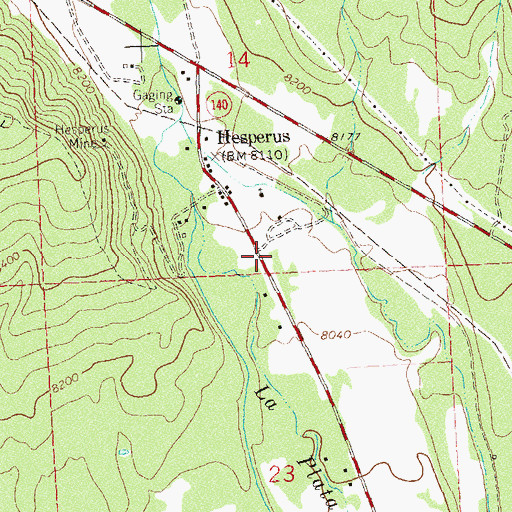 Topographic Map of Fort Lewis Mesa Fire Protection District Station 3, CO