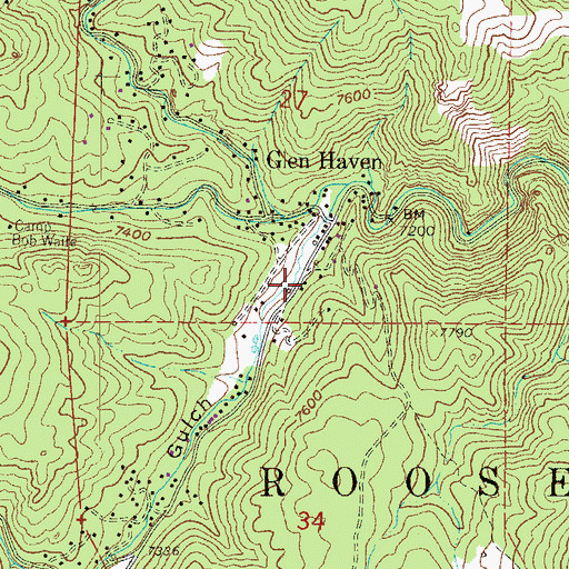 Topographic Map of Glen Haven Area Volunteer Fire Department Station 1, CO