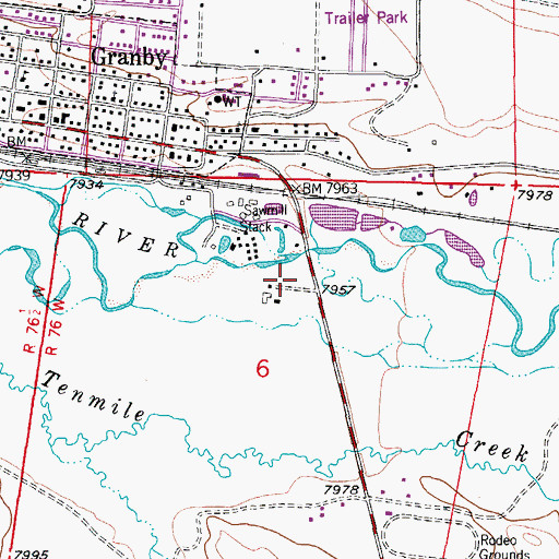 Topographic Map of Grand Fire Protection District 1 Headquarters Station, CO