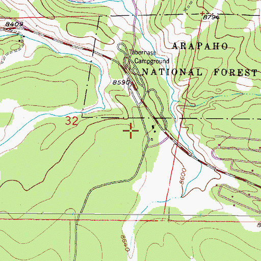 Topographic Map of Grand Fire Protection District 1 Red Dirt Station, CO