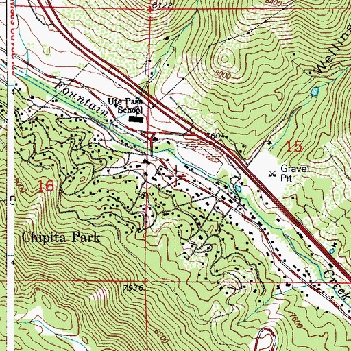 Topographic Map of Green Mountain Falls / Chipita Park Fire Department Station 2, CO