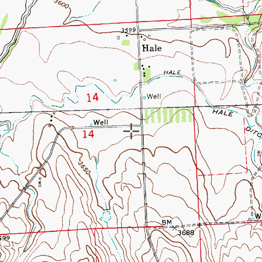 Topographic Map of Hale Volunteer Fire Department, CO