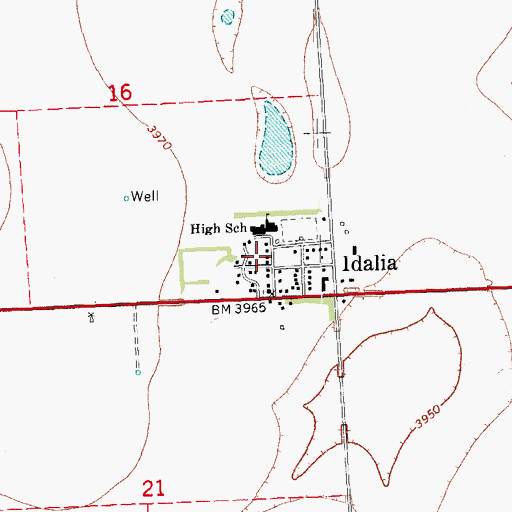 Topographic Map of Idalia Volunteer Fire Department, CO