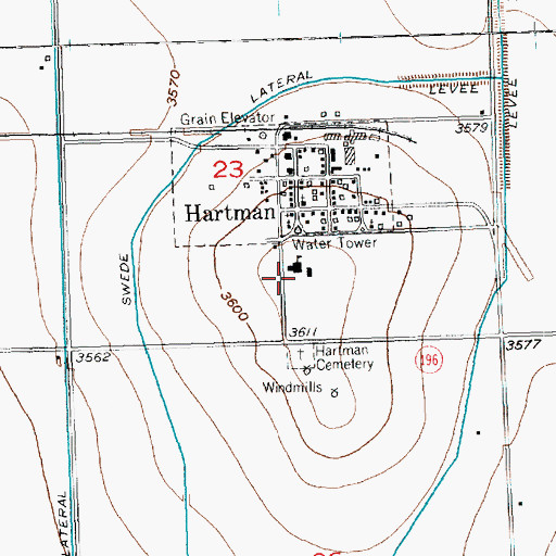 Topographic Map of Hartman Fire Department, CO