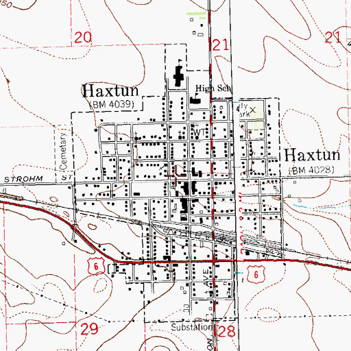 Topographic Map of Haxtun Fire Department, CO
