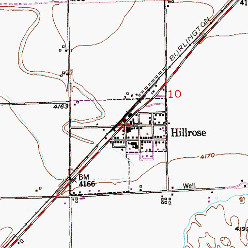 Topographic Map of Hillrose - Snyder Fire Department, CO