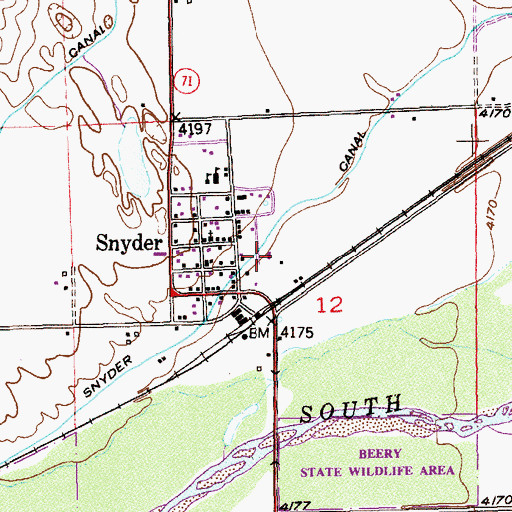 Topographic Map of Hillrose - Snyder Fire Department, CO