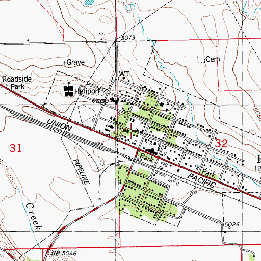 Topographic Map of Hugo Volunteer Fire Department, CO