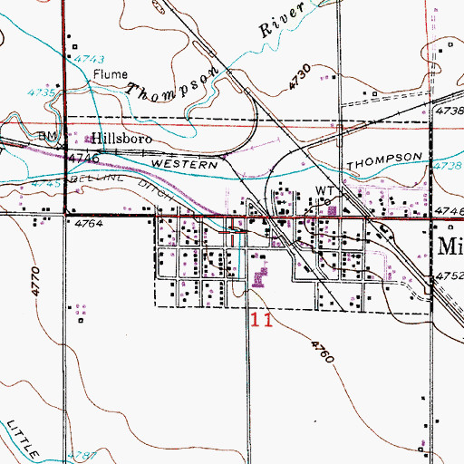 Topographic Map of Milliken Fire Protection District Station 1, CO
