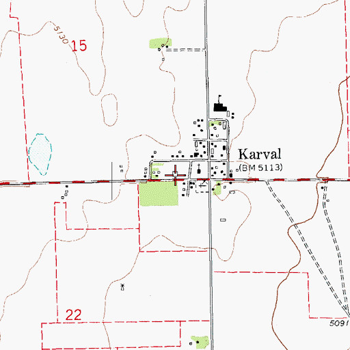 Topographic Map of Karval Community Volunteer Fire Department, CO
