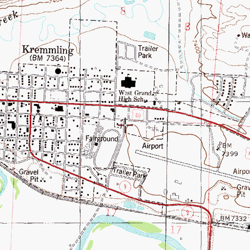 Topographic Map of Kremmling Fire Protection District, CO