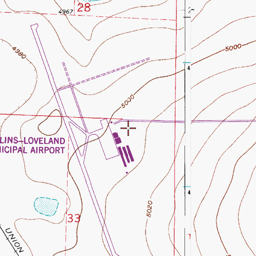 Topographic Map of Loveland Fire and Rescue Station 4, CO