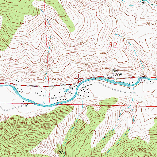 Topographic Map of Poudre Canyon Fire Protection District Station 2, CO