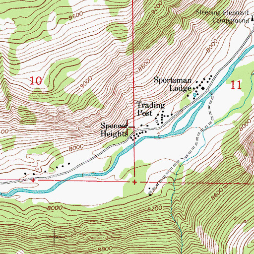 Topographic Map of Poudre Canyon Fire Protection District Station 3 Spencer Heights, CO