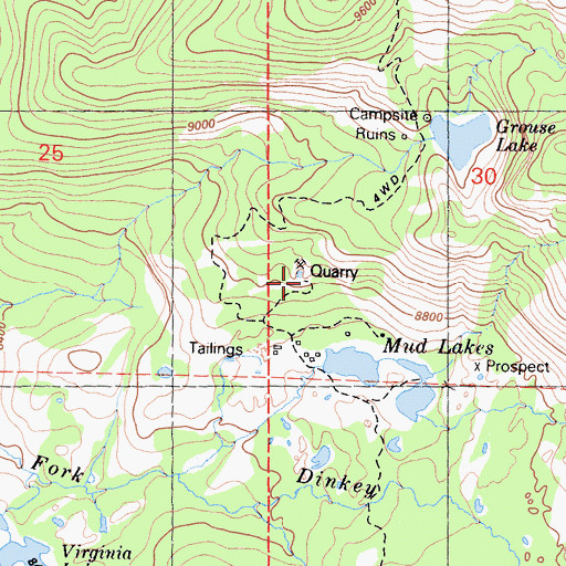Topographic Map of Game Dike Mine, CA