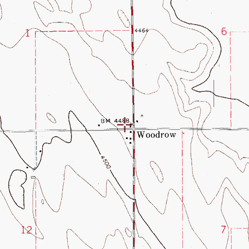 Topographic Map of Southwest Washington County Fire Protection Woodrow Fire Station, CO
