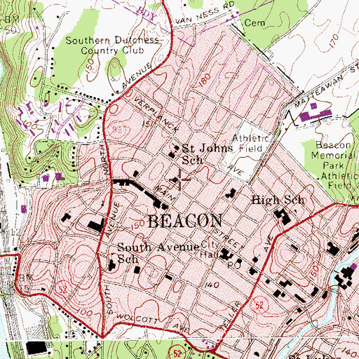 Topographic Map of Springfield Baptist Church, NY