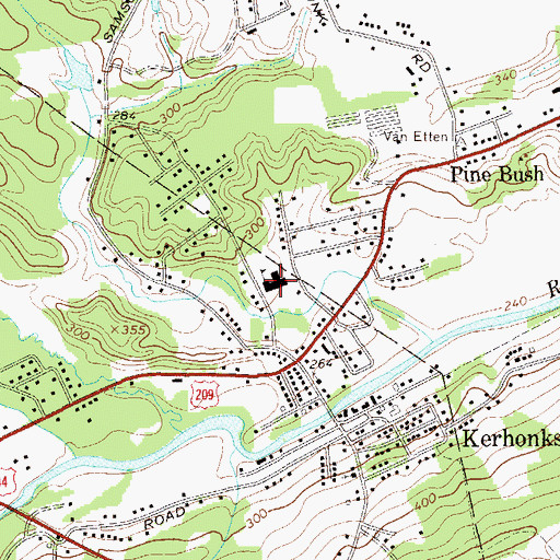 Topographic Map of Kerhonkson Elementary School, NY