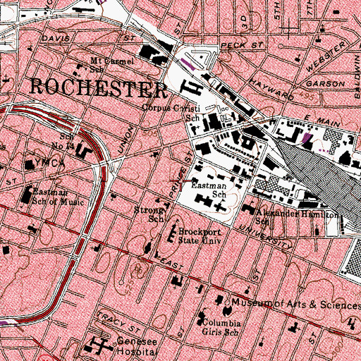 Topographic Map of School of the Arts, NY