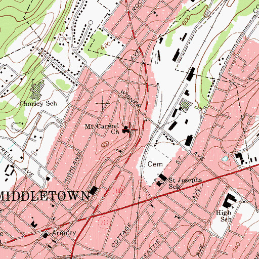 Topographic Map of North Congregational Church, NY