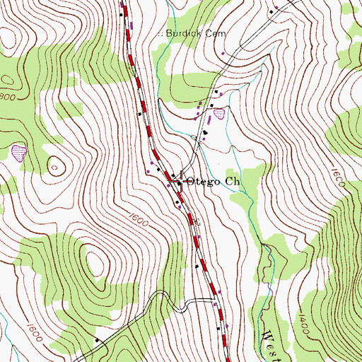 Topographic Map of First Christian Church, NY