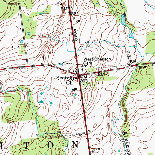Topographic Map of West Charlton United Presbyterian Church, NY
