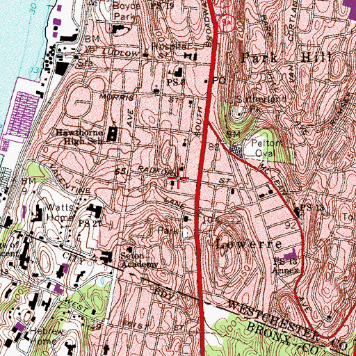Topographic Map of Resurrection Deliverance Church, NY