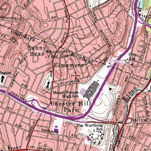Topographic Map of Westchester Muslim Center, NY
