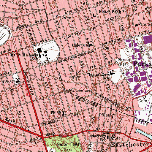 Topographic Map of Mount Olivet Apostolic Faith Church, NY