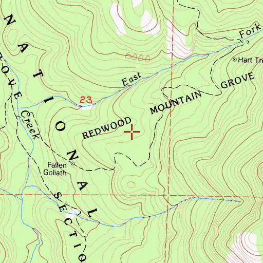Topographic Map of General Grant Grove Section Kings Canyon Nat, CA