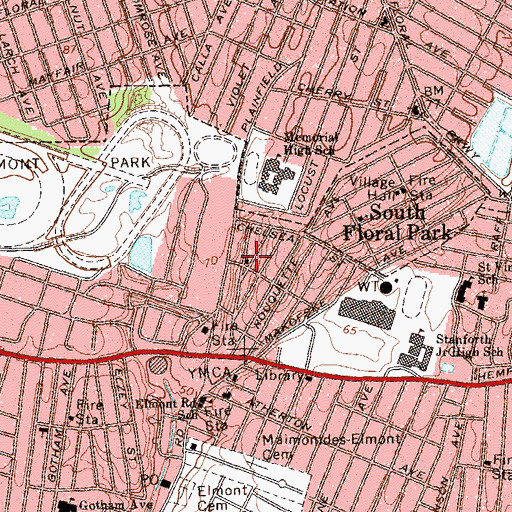 Topographic Map of Emanuel Baptist Church, NY