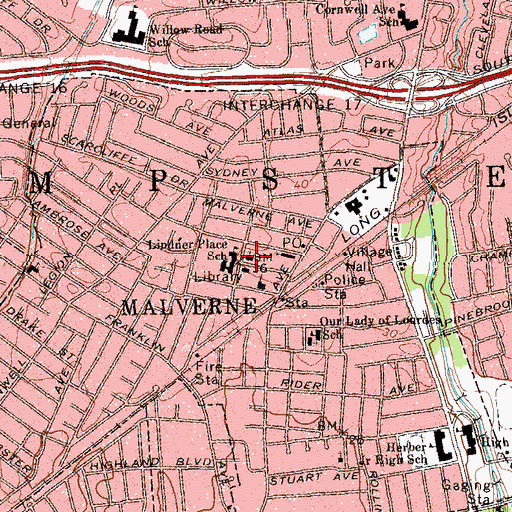 Topographic Map of Community Presbyterian Church, NY