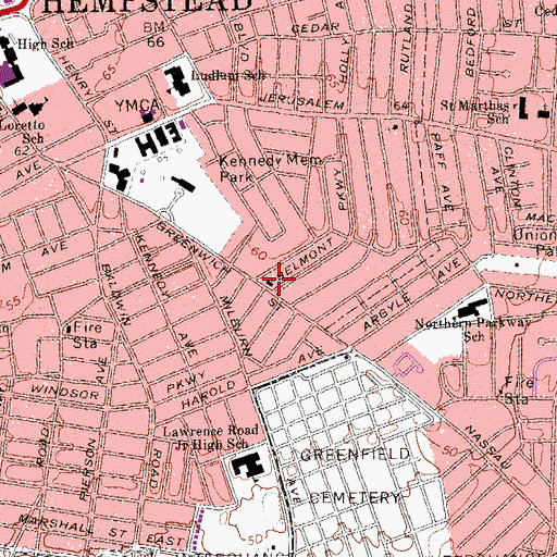 Topographic Map of Seventh Day Adventist Church, NY