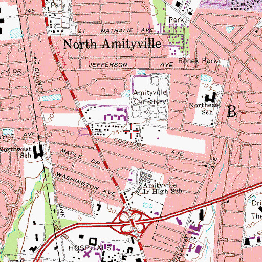 Topographic Map of New Hope Institutionl Baptist Church, NY