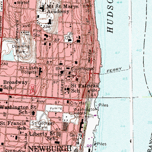 Topographic Map of Hudson Valley Christian Church, NY