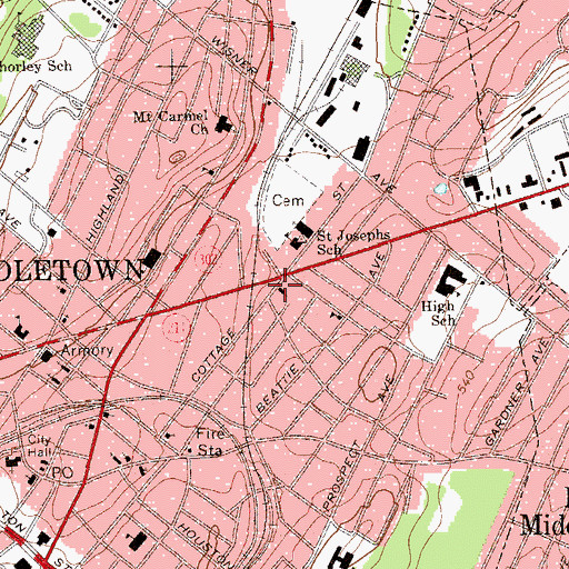 Topographic Map of Saint Paul's Baptist Church, NY