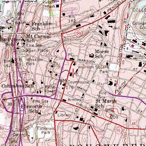 Topographic Map of Spanish Seventh Day Adventist Church, NY