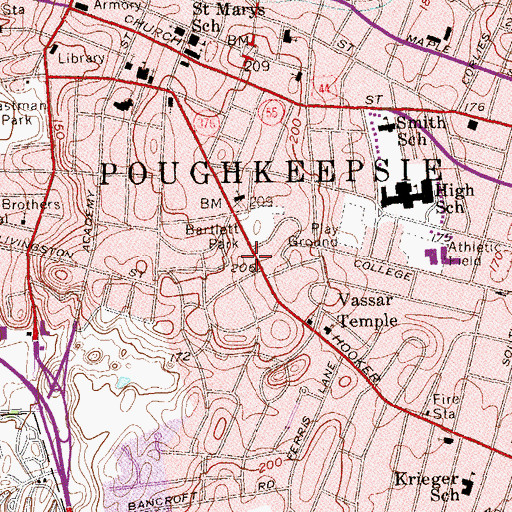 Topographic Map of Bethel Church of God in Christ, NY