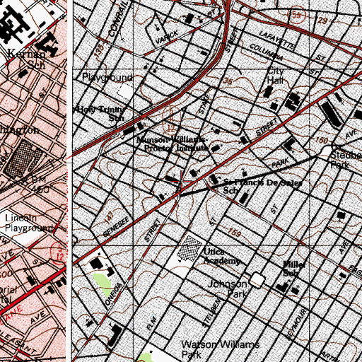 Topographic Map of Saint James African Methodist Episcopal Church, NY