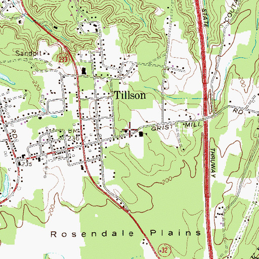 Topographic Map of Tillson Community Church, NY