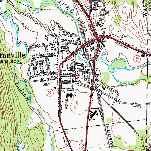Topographic Map of Saint Mary's Church, NY