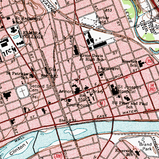 Topographic Map of New Life Assembly of God, NY