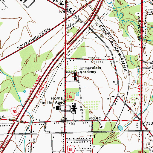Topographic Map of Immaculata Academy, NY