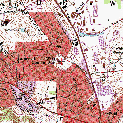Topographic Map of Syracuse Hebrew Day School, NY