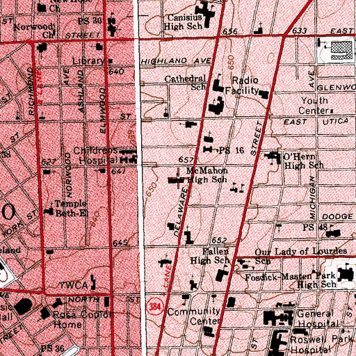 Topographic Map of Oracle Charter School, NY