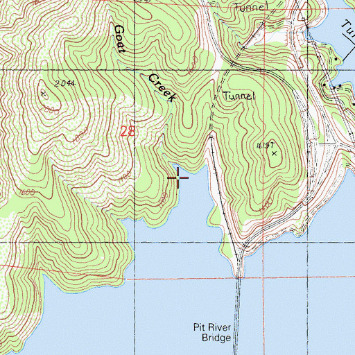 Topographic Map of Goat Creek, CA